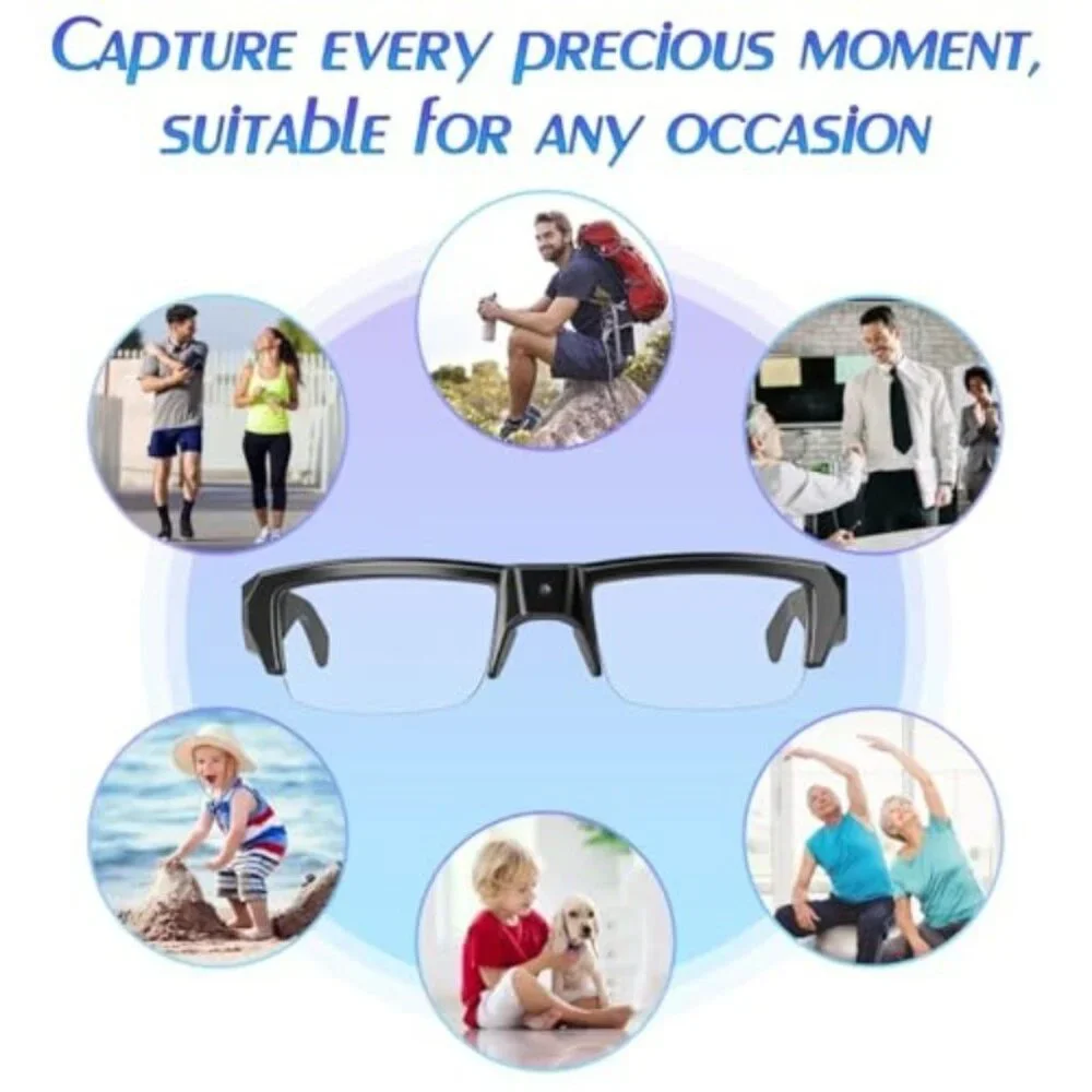 Camera Glasses 1080P Video Recording Outdoor Sport Glasses with Camera 64GB Wear